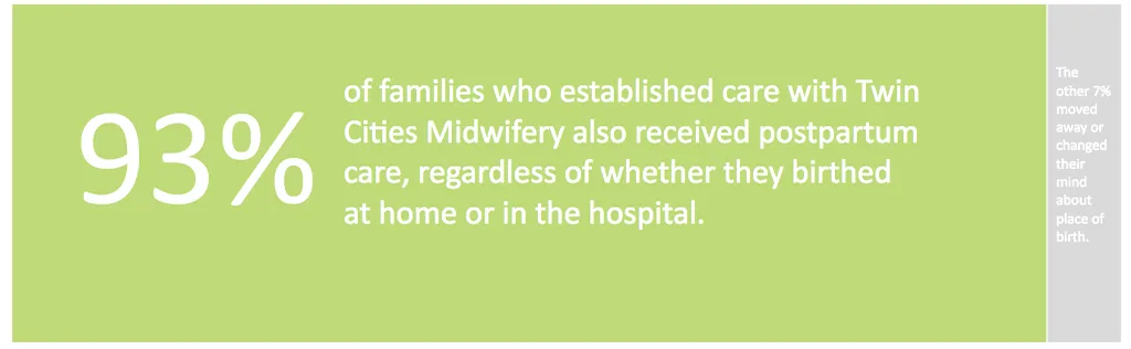 Highlights of Twin Cities Midwifery's Stats through 2017 Screen Shot