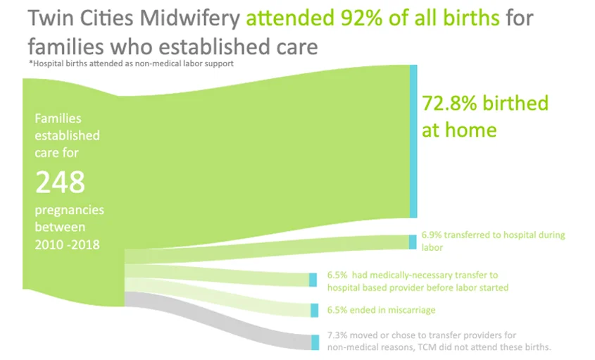 Twin Cities Midwifery’s Cesarean Rate and other Statistics through December 2018 Screen Shot