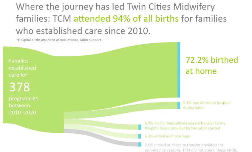Twin Cities Midwifery’s Cesarean Rate and other Statistics through December 2020 Screen Shot