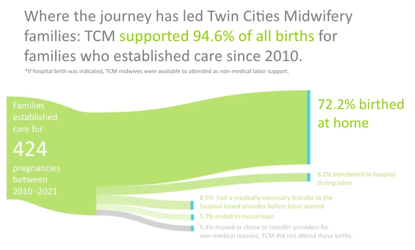 Twin Cities Midwifery’s Cesarean Rate and other Statistics through December 2021 Screen Shot