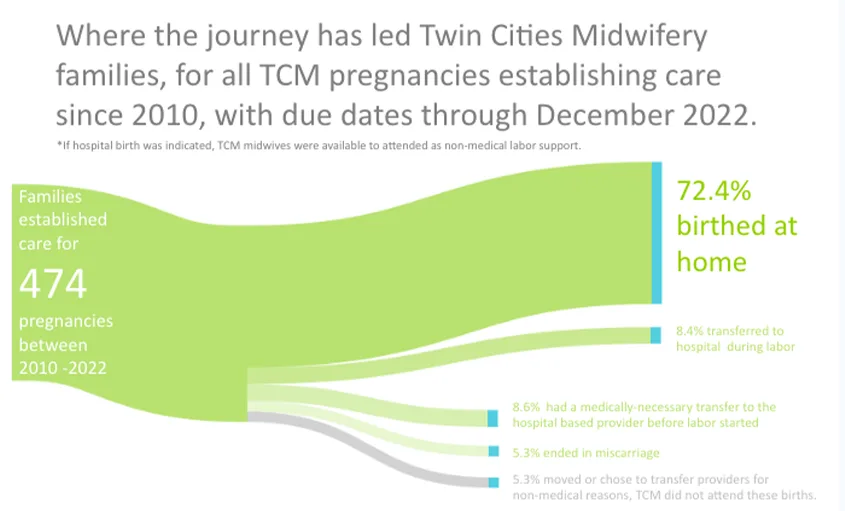 Twin Cities Midwifery’s Cesarean Rate and other Statistics through December 2022 Screen Shot